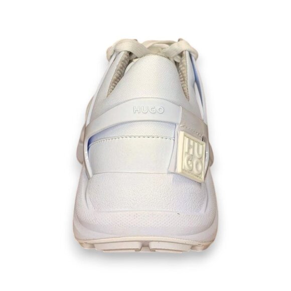 HUGO Yarrow Tenn Men's Sneakers White Manmade Ortholite Embossed Logo US 9 - Picture 2 of 3